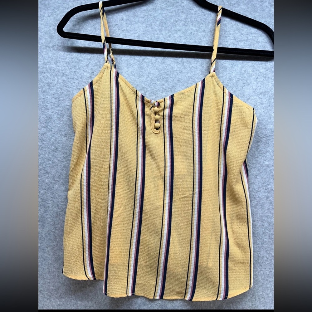 Pink Rose Yellow Striped Camisole